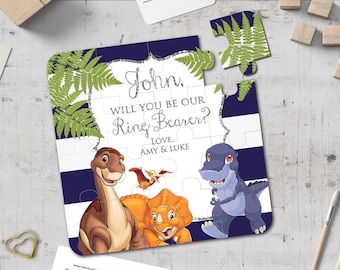 Will You Be Our Ring Bearer Dinosaur Puzzle Page boy Jigsaw Will You Be Our Page Boy Proposal Flower Girl Proposal