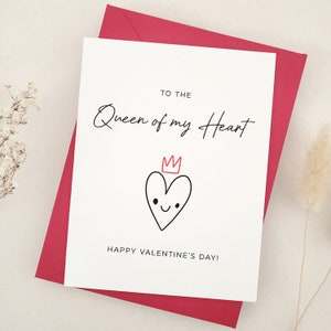 Alla Regina del mio Cuore, biglietto di San Valentino per fidanzata, moglie, promessa sposa, regalo di San Valentino per lei, semplice biglietto di auguri per San Valentino