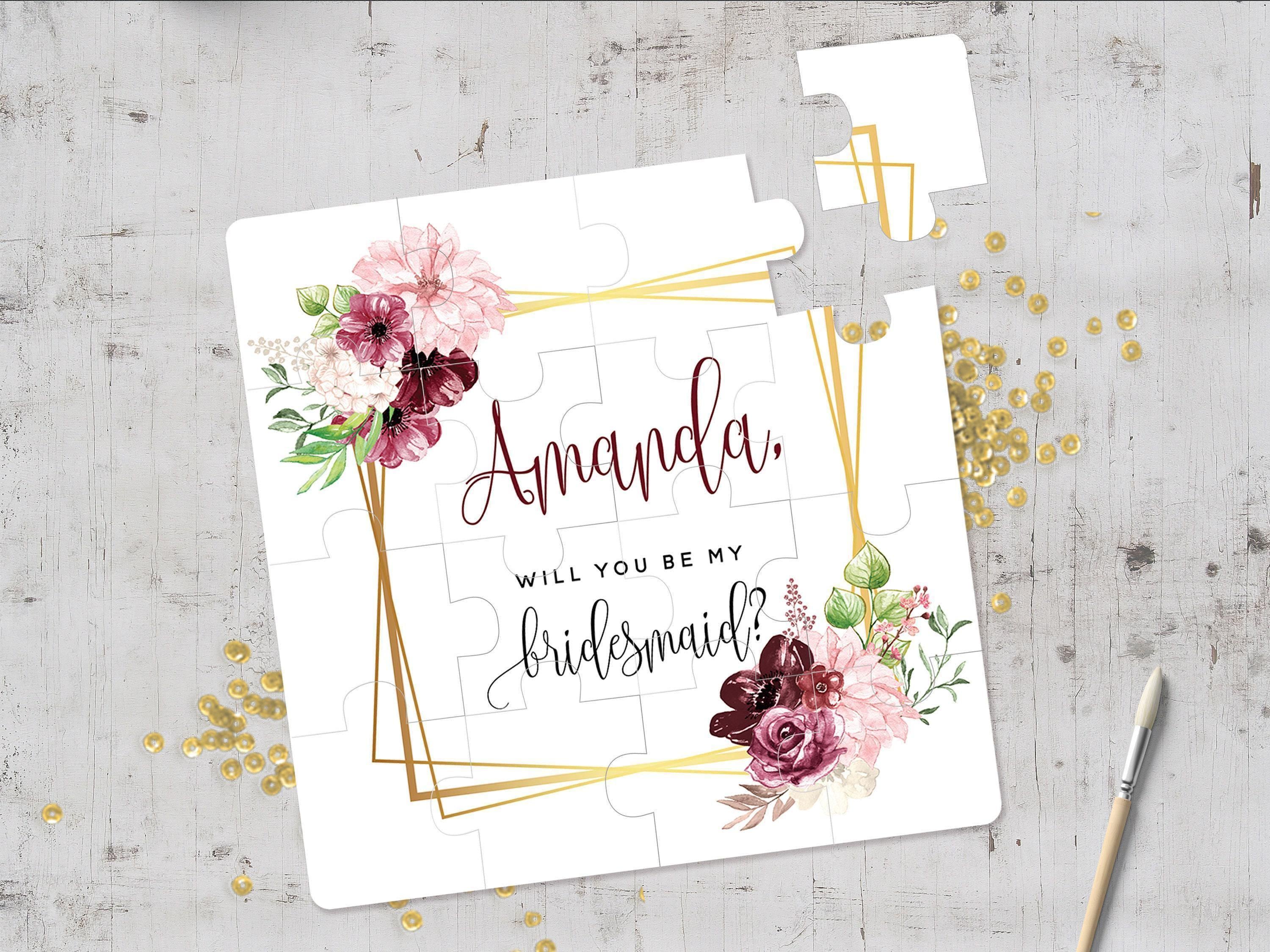 Holzpuzzle "Will You Be My Maid Of Honor?" – Personalisiertes Brautjungfern-Geschenk In Geschenkbox