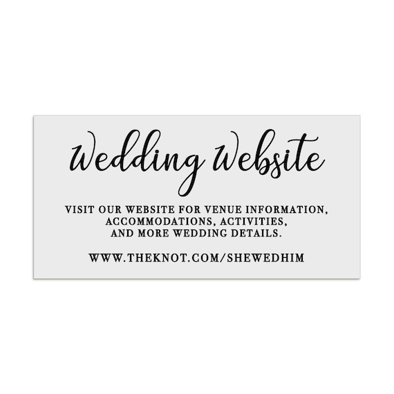 Custom Wedding Website Stickers Small Personalized Additional Information Labels - Clear or White