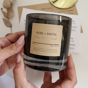 Étiquettes autocollantes carrées personnalisées Kraft pour bougies, Étiquettes KRAFT personnalisées, Étiquettes autocollantes pour bougies DIY, Étiquettes pour bougies en cire de soja, Étiquette carrée personnalisée