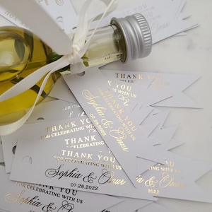 Custom Wedding Favor Gold Foiled Thank you for celebrating with us Tags, Personalized Gift Bags Hang Tags, Wedding Thank you Tags, Gift Tag image 8