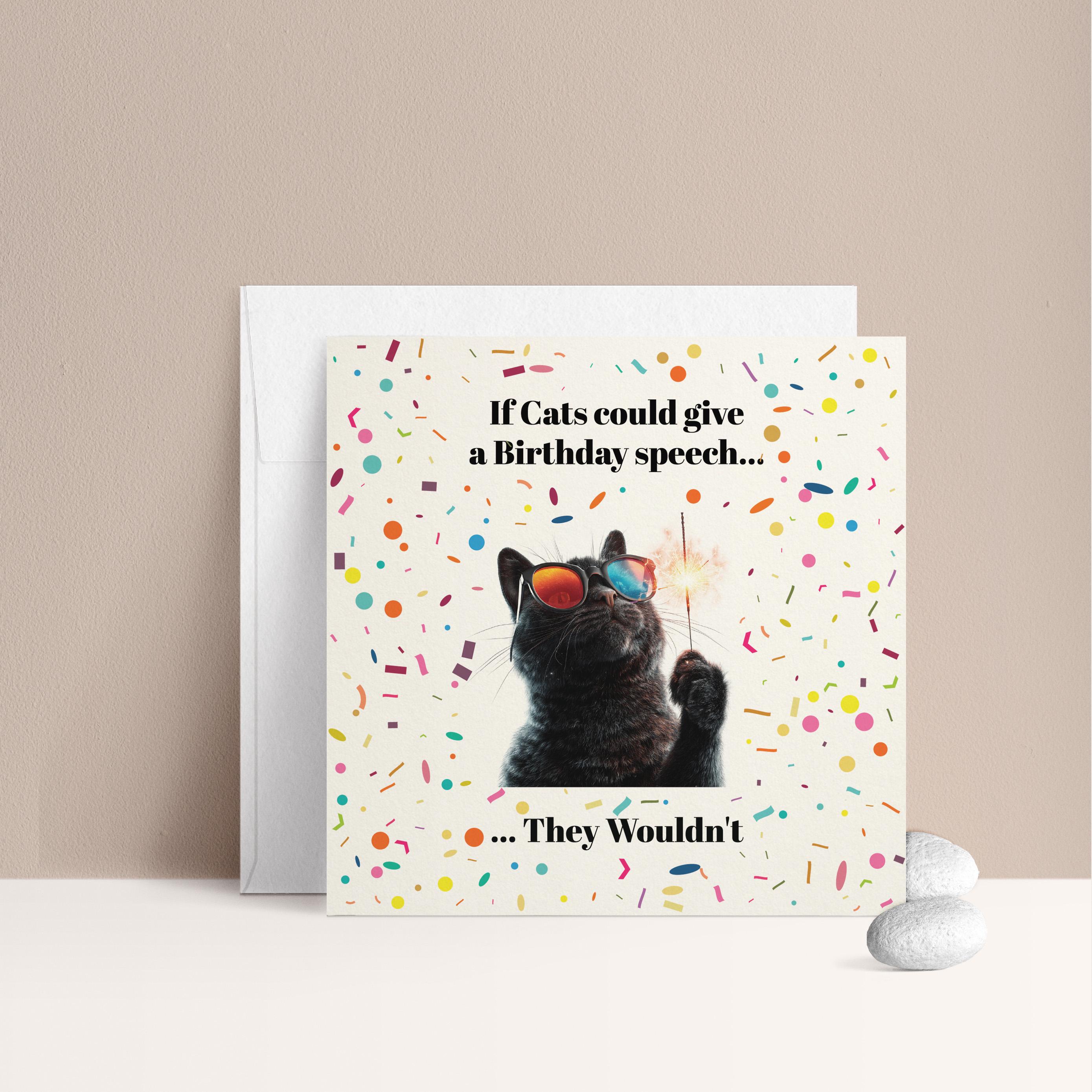 Funny Cat Birthday Card, Sarcastic Cat Lover Gift for Her or Him, If ...