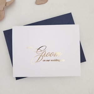 Gold Foiled To my Groom on our Wedding Day Card Silver Rose Gold Fold Card for Groom Wedding Party Gift Card To my Husband Note Card image 10