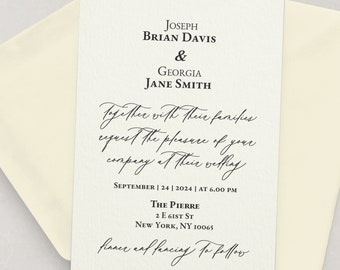Elegant Calligraphy Wedding Invitation Suite Sample Set