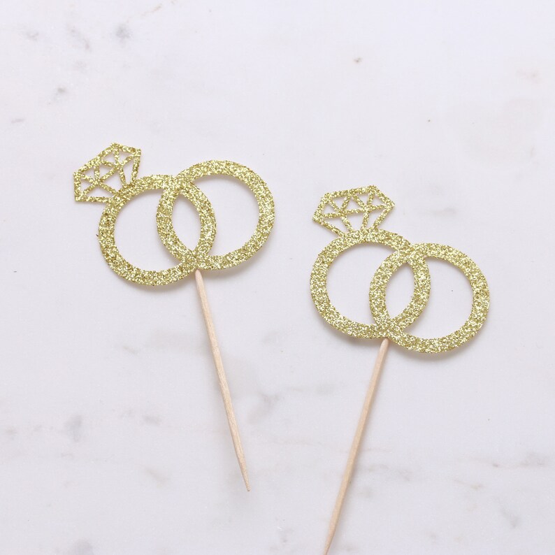 Ring Cupcake Toppers Bachelorette Cupcake Toppers Engagement Etsy