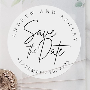 Save the Date Stickers for Weddings Save the Date Stickers for Envelopes Sealers Custom Personalized Wedding Stickers Labels, Round Circle
