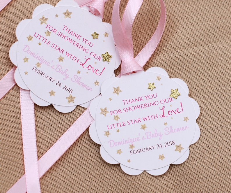 Twinkle Twinkle Baby Shower Favor Tags Girl Baby Shower Gift Etsy