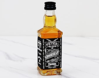 Personalized Groomsman Proposal Whiskey Bottle Label: Funny Groomsman Gift