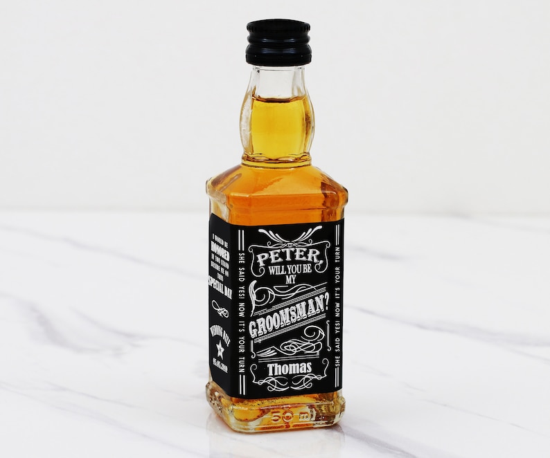 Funny Groomsman Whiskey Labels, Groomsman Proposal, Personalized Whiskey Stickers, Groomsman Gift Custom Bottle Labels, Best Man, Usher Gift image 1