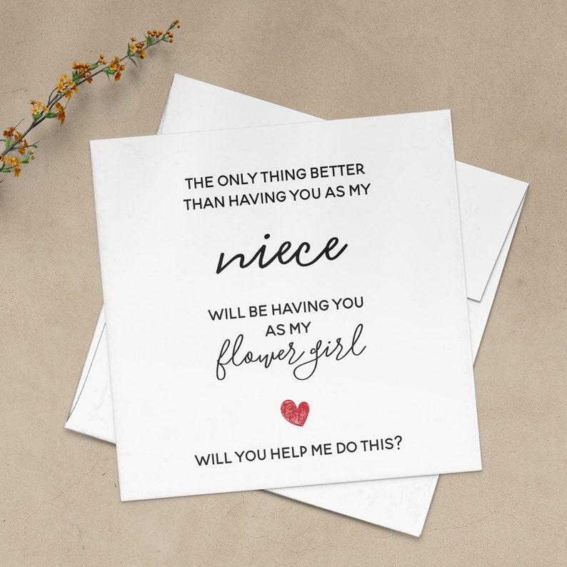 Flower Girl Proposal Card for Niece Will You Be My Flower Etsy