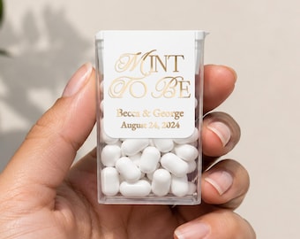 Wedding Mint to Be Labels for 1 oz Tic Tac Box, Custom Personalized Party Favors, Metallic Gold Foil, Rose Gold, Silver