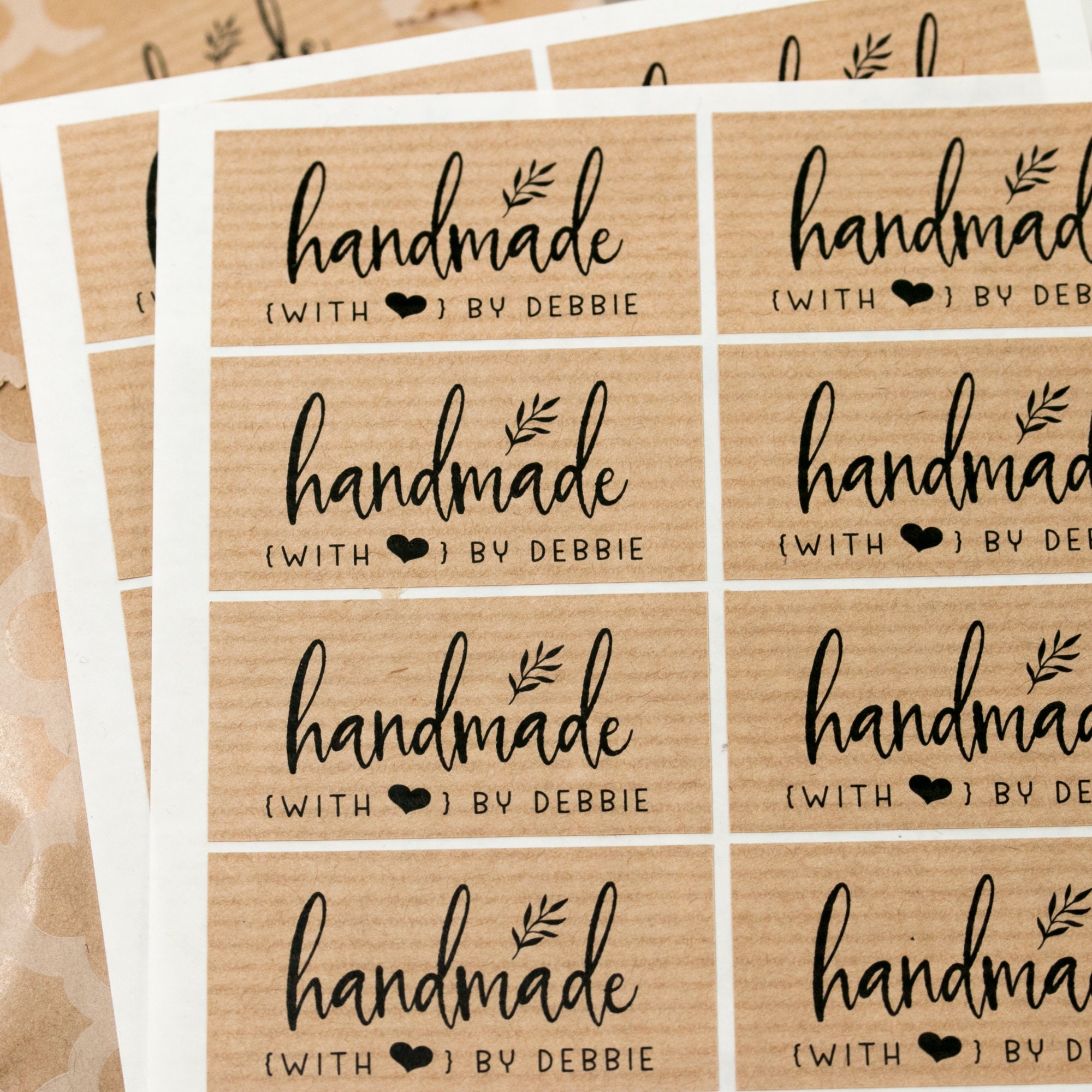 Handcrafted Label Handmade Kraft Labels: 2x1
