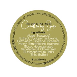 Custom Round Ingredients Label Stickers: Waterproof Cosmetic Labels