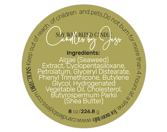 Custom Round Ingredients Label Stickers: Waterproof Cosmetic Labels