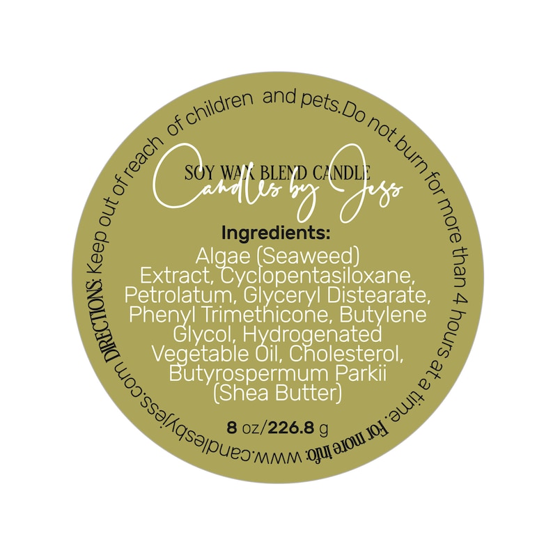 Custom Round Ingredients & Directions Label Stickers - Etsy