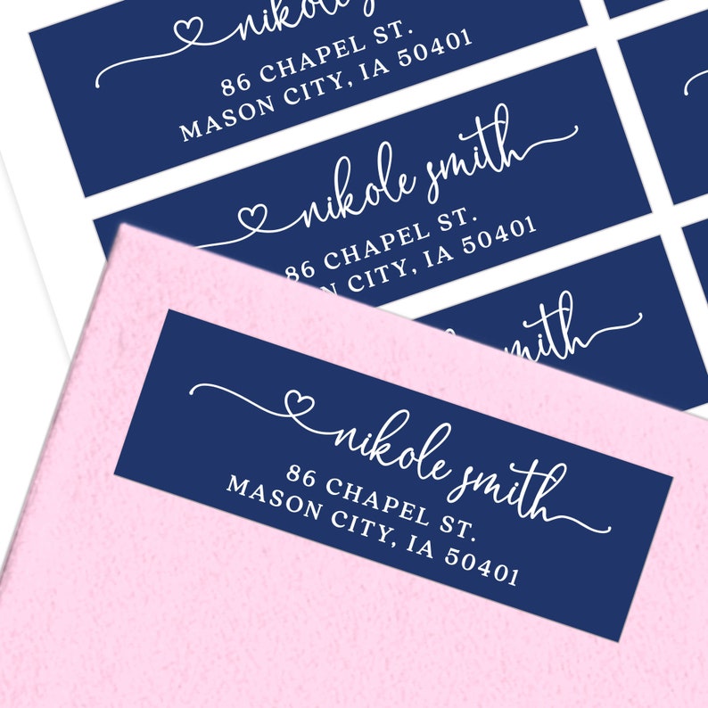 Navy Blue Wedding Return Address Labels Wedding Address Etsy