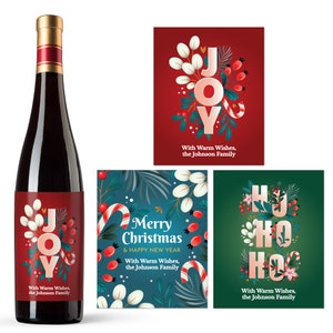 Personalized Wine Bottle Labels-Christmas Gift for Neighbors, Custom Wine Stickers-Holidays Gift Ideas for Parents, Friends, Boss, Therapist