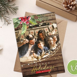 Postales Postales con fotos de Navidad Tarjetas de felicitación navideñas Foto familiar Tarjeta navideña Vacaciones Regalo Tarjetas de felicitación Regalo de Navidad Año Nuevo