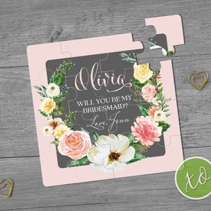 Will You Be My Bridesmaid? Bridesmaid Proposal Puzzle Bridesmaid Gift Maid of Honor Proposal Maid of Honor Gift Custom Will You Be My Puzzle