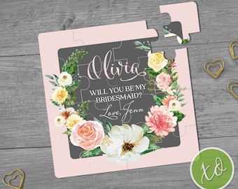 Will You Be My Bridesmaid? Bridesmaid Proposal Puzzle Bridesmaid Gift Maid of Honor Proposal Maid of Honor Gift Custom Will You Be My Puzzle