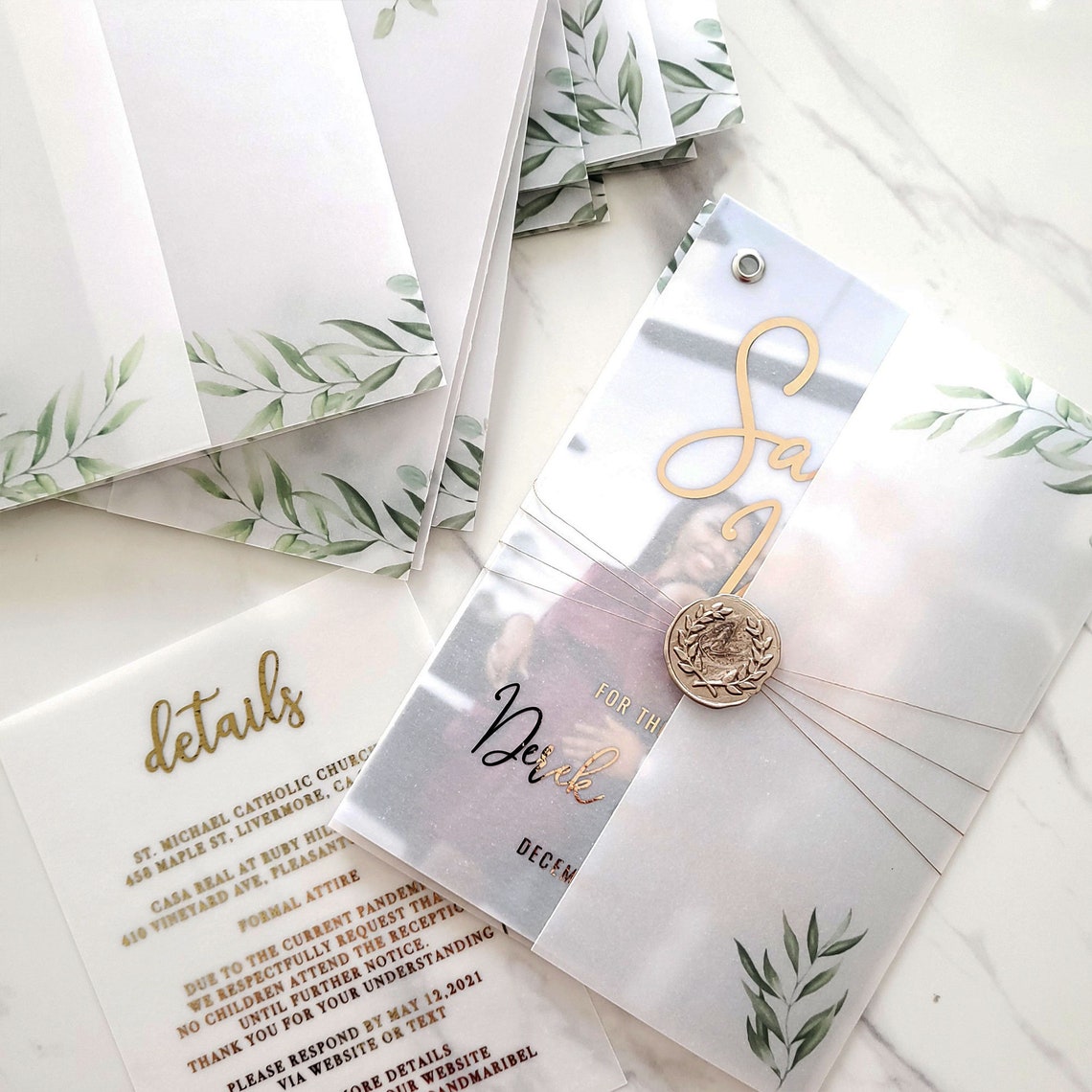 Wedding Vellum Jacket 5 X 7 Inches Wedding Invitation Jacket Etsy