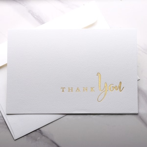 Elegante bedankkaarten Goudfolie bedankkaarten Bedankkaarten voor bruiloften Eenvoudige bedankkaarten van goudfolie Bedrukte kaarten met foliedruk