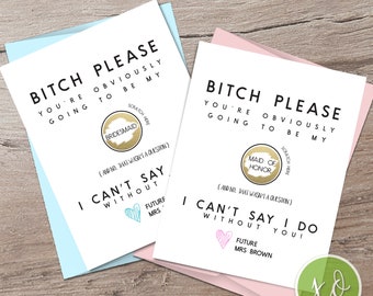 Bitch Please Funny Will you be my Bridesmaid Scratch Card Personalized Bridesmaid Proposal Funny Will You Be My Bridesmaid Card Wedding card
