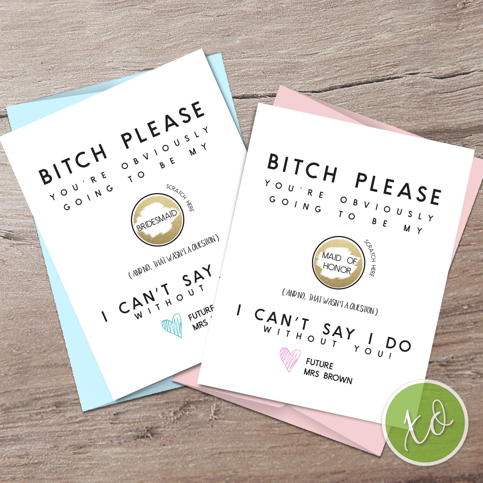 Bitch Please Funny Will you be my Bridesmaid Scratch Card Personalized Bridesmaid Proposal Funny Will You Be My Bridesmaid Card Wedding card