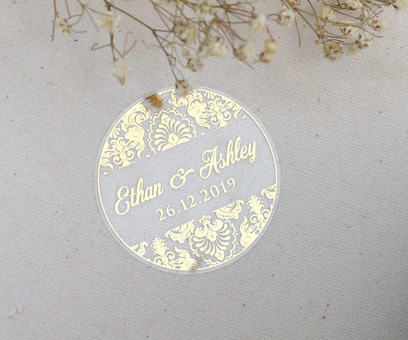 Gold Wedding Stickers Real Gold Foil Custom Wedding Labels Etsy