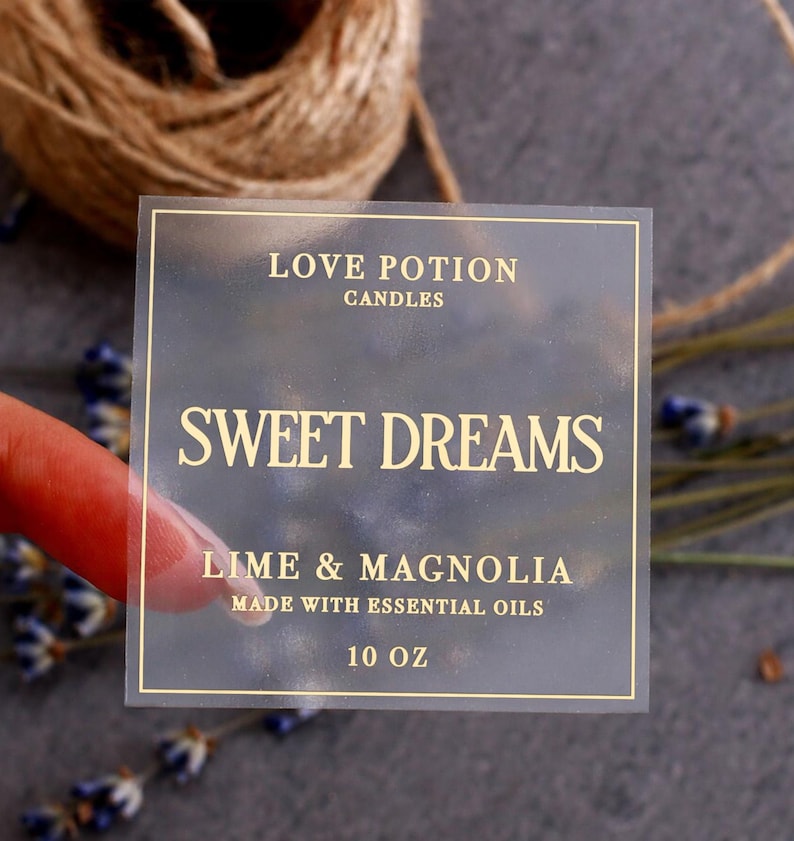 Custom Candle Labels: Gold Foil, Clear or White Vinyl Stickers image 8