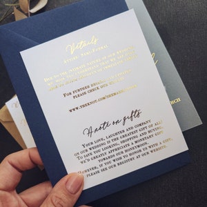 XOXOKristen Custom Personalized Photo Vellum Wedding Invitations with RSVP and Envelopes and Details cards, Gold Foiled Custom Wedding Invitation, Rose Gold Wedding Invitation Suite with Picture and Vellum Overlay