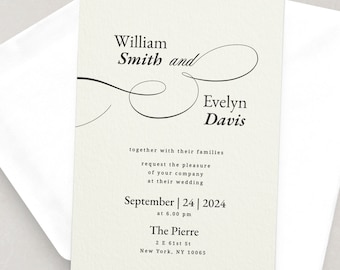 Modern Calligraphy Wedding Invitation Set Vellum Jackets & Wax Seals