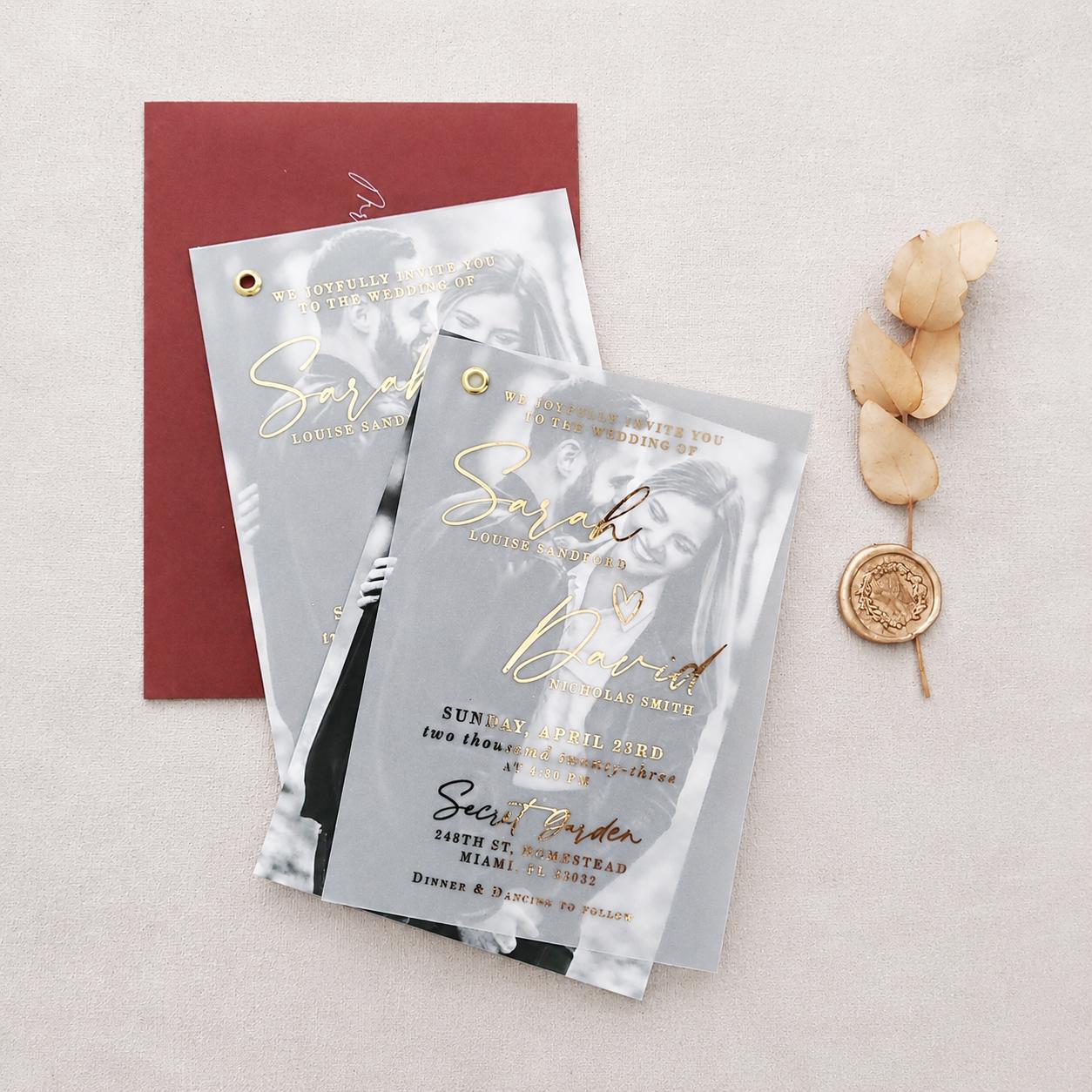 Vellum Photo Wedding Invitation