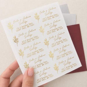 Wedding Address Labels, Personalized Envelope Stickers for Return Address Labels, Custom Address Stickers for Invitations Botanical Design