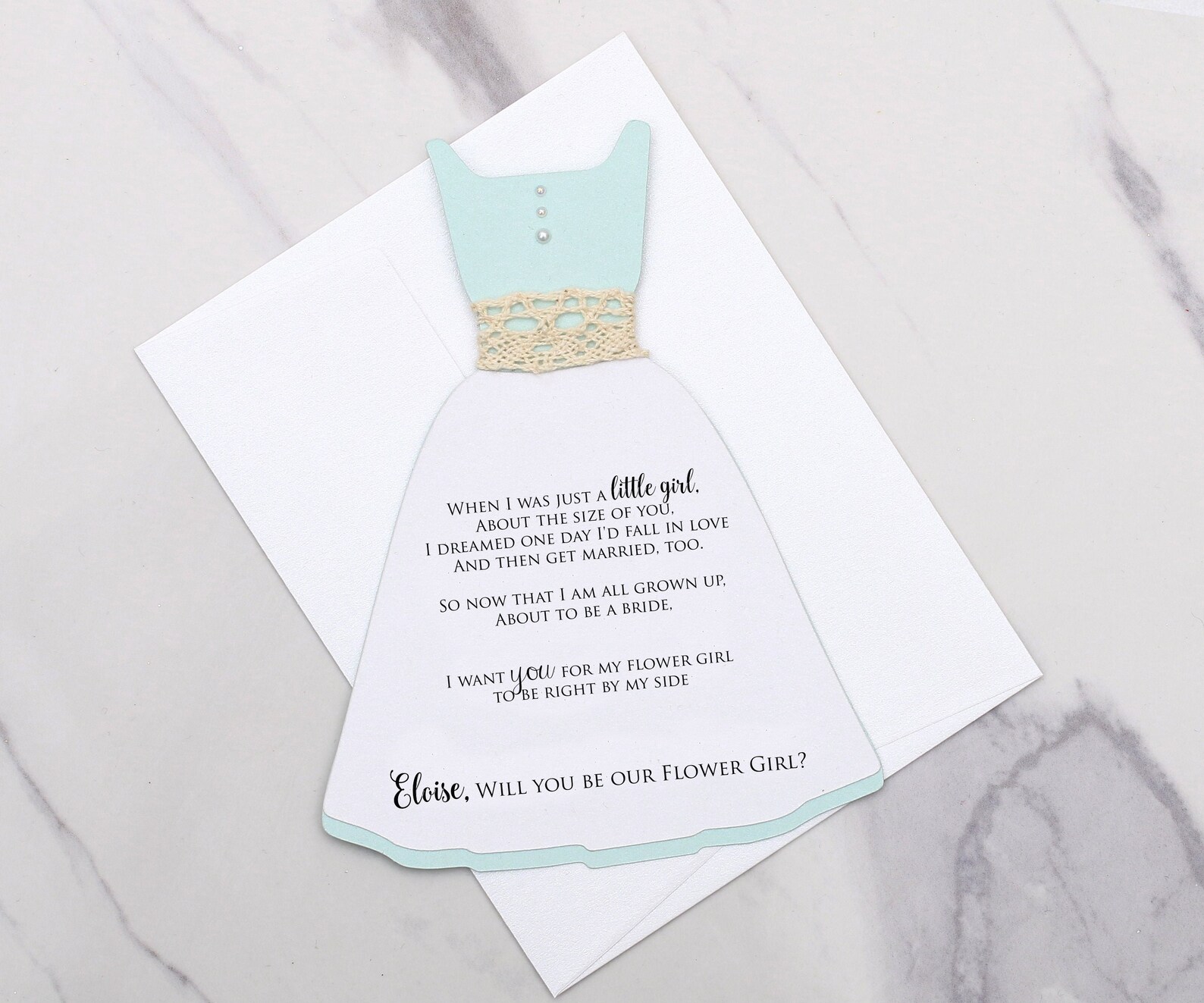 Flower Girl Proposal Card Sky Blue Will You Be Our Flower Girl Etsy