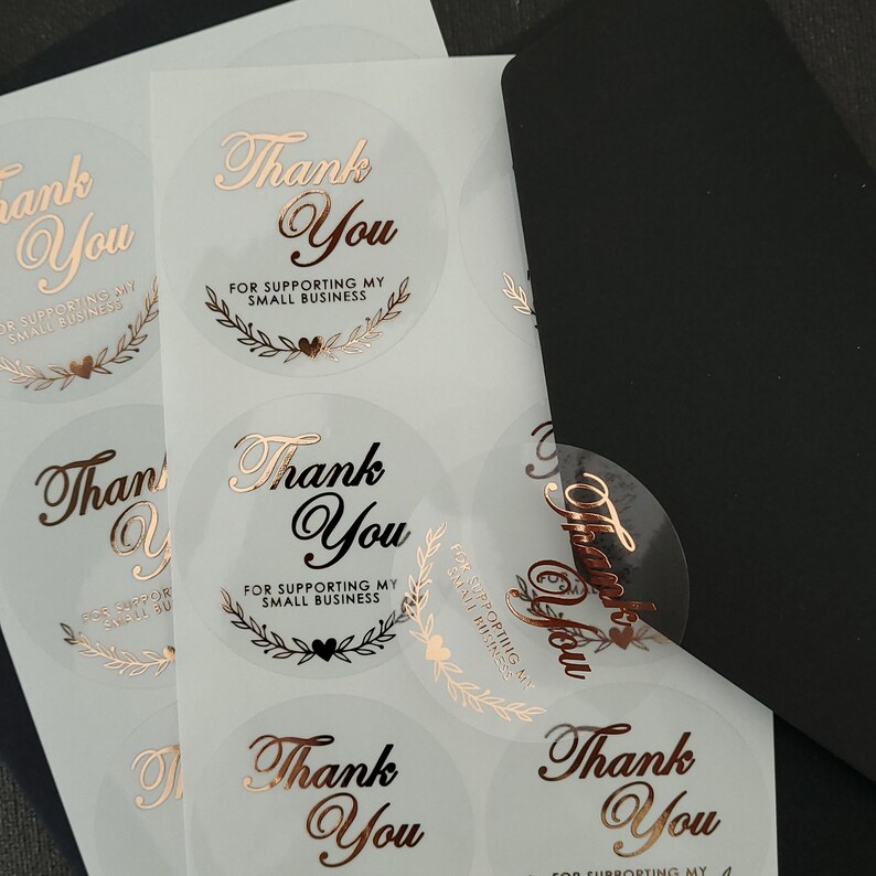 Gold Foil Thank You Stickers: Small Business Packaging - Etsy