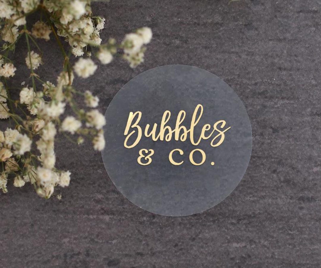 Custom Logo Text Stickers Personalised Label Vinyl Stickers Clear ...