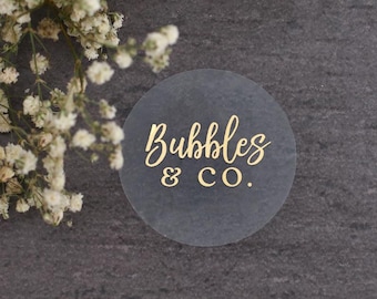 Custom Stickers for Business Logo or Text, Personalized Stickers, Business Stickers Customize Logo, Gold Foil, Rose Gold, Silver, Round