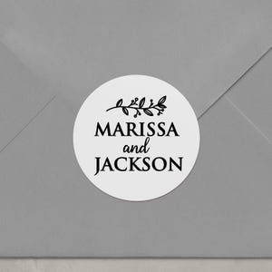 Personalisierte Foilage Hochzeitsaufkleber: Personalisierte folierte Hochzeitsaufkleber