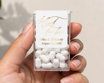 Tic Tac Wedding Favor Labels: Custom Mint to Be Stickers - Foil Accents