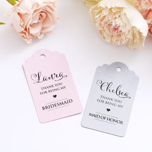Danke, dass Sie meine Brautjungfer Hochzeitsbevorzugungen sind Personalisierte Favor Tags Brautjungfer Dankeschön Geschenkanhänger Benutzerdefinierte Dankeschön Tags Brautparty
