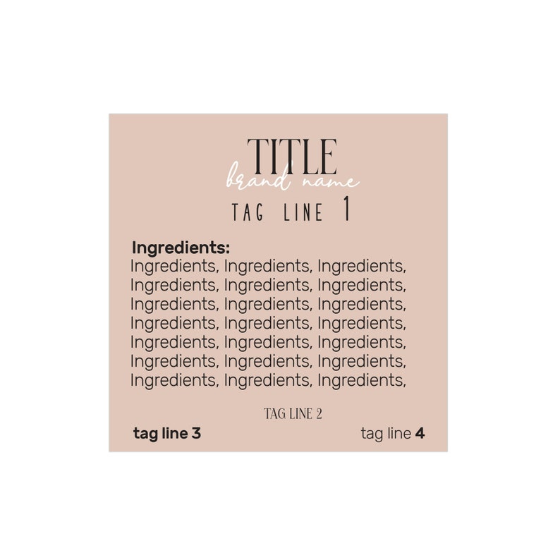 Personalized Cosmetic Products Sticker Labels Ingredients Etsy