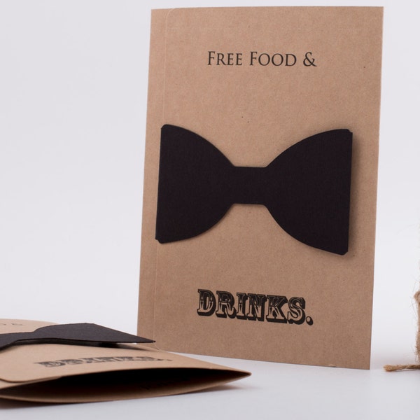 Tarjeta de propuesta para el padrino de boda: invitación con lazo kraft