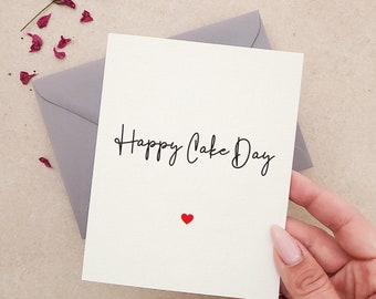 Funny 'Happy Cake Day' Card: Birthday Greeting on Felt Cardstock