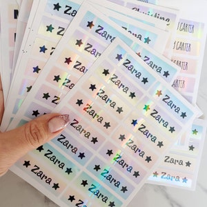 Personalisierte Holographische Namensaufkleber: Kinder Schulaufkleber