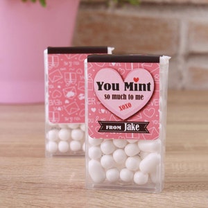 Kid Valentine You Mint So Much To Me Favor Stickers Kids Valentines Tic Tac Stickers School Valentine Classroom Valentine Valentine Favors