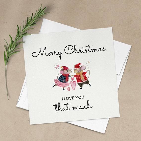 UK Greetings Weihnachtskarte 'One I Love' – Mit Anstecknadel, 13,7x21 Cm, Romantischer Weihnachtsgruß