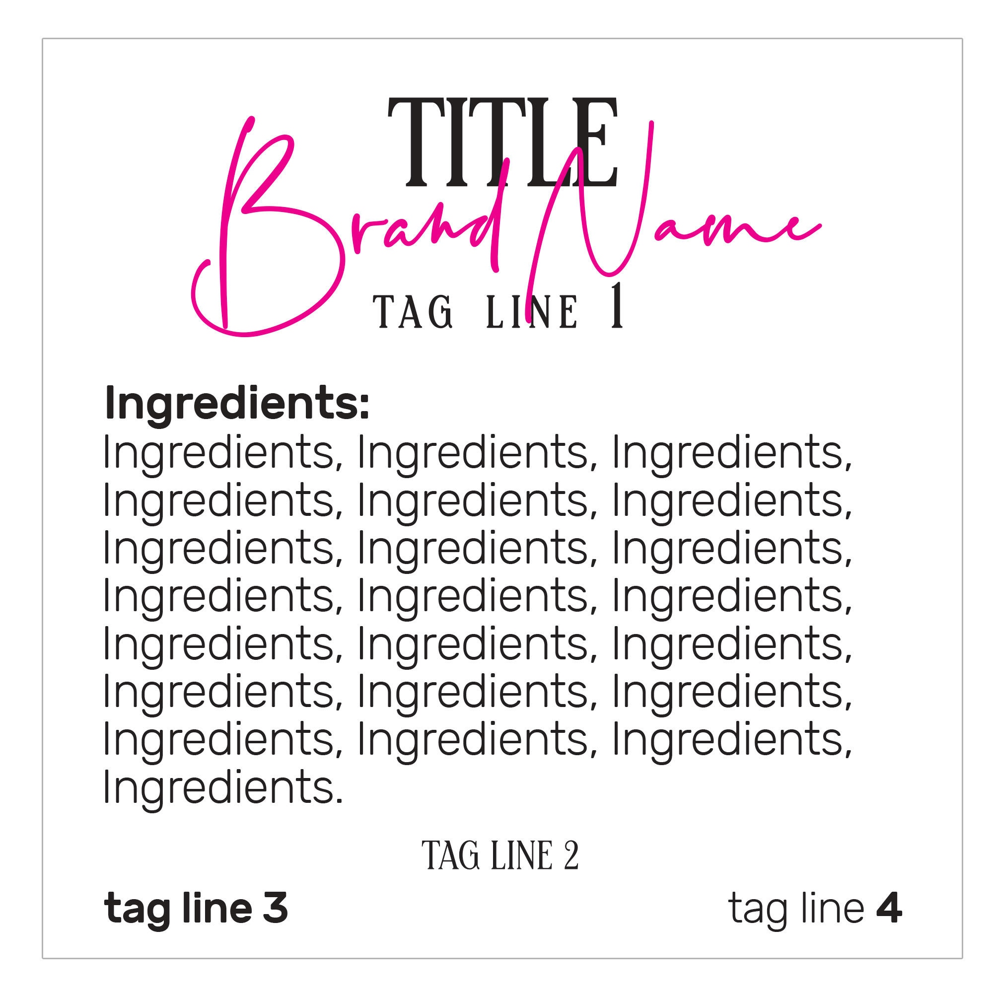 Custom Ingredient Label Stickers Candle Stickers Etsy