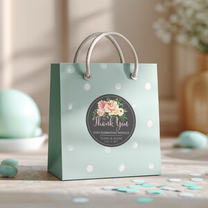 Hochzeitsbevorzugungs-Aufkleber, personalisierte Blumen-Dankeschön-Etiketten für Geschenke und Verpackung, Brautduschenbevorzugung Bild 8